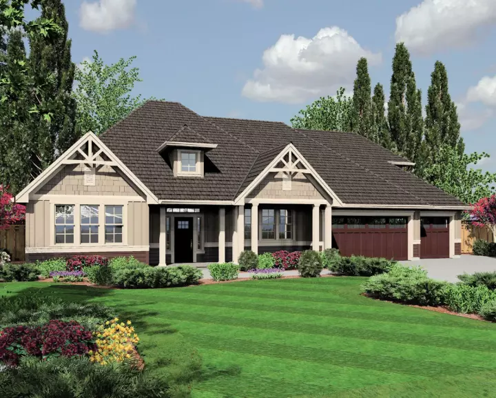 Traditional house plans 74-648 - front exterior, 2,373 sq ft, 3 bed, 2 bath house plans | Monster House Plans