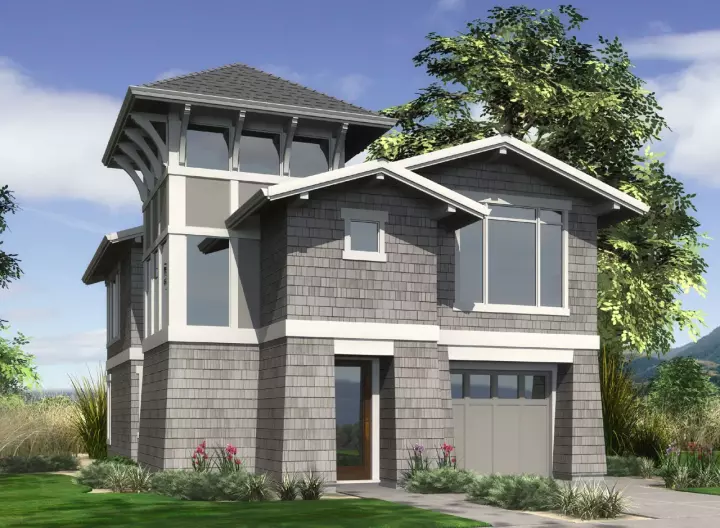 Coastal house plans 74-658 - front exterior, 2,044 sq ft, 3 bed, 2 bath house plans | Monster House Plans