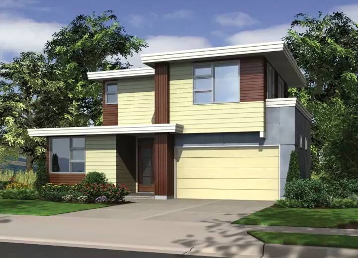Contemporary house plans 74-668 - front exterior, 2,190 sq ft, 3 bed, 2 bath house plans | Monster House Plans