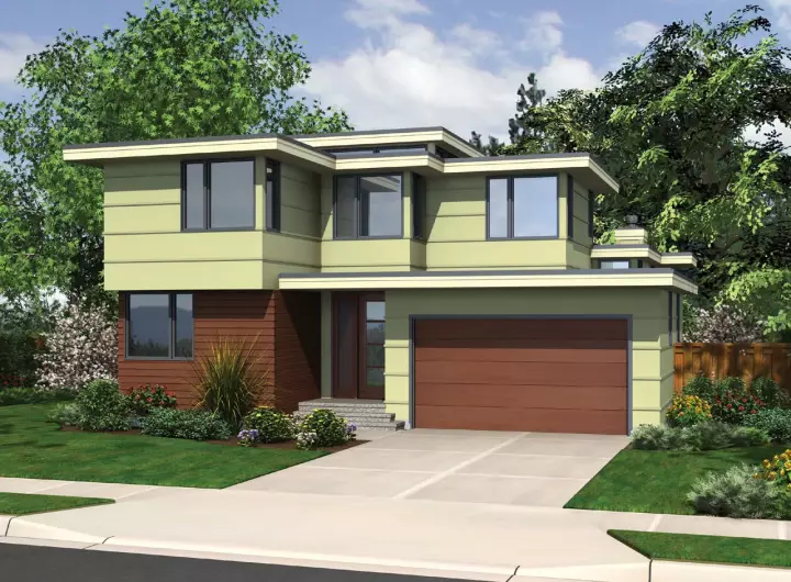 Contemporary house plans 74-674 - front exterior, 2,264 sq ft, 3 bed, 2 bath house plans | Monster House Plans