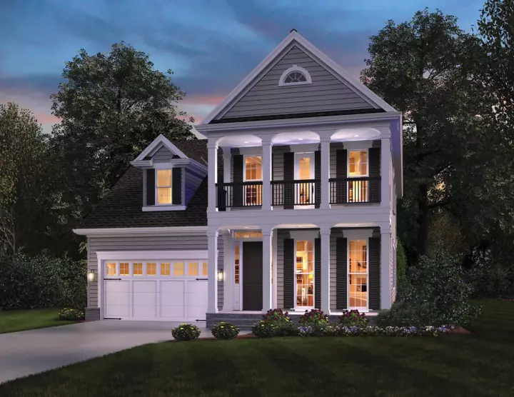 Colonial house plans 74-708 - front exterior, 2,400 sq ft, 4 bed, 3 bath house plans | Monster House Plans