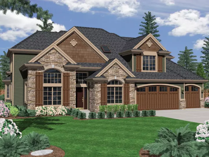 Traditional house plans 74-724 - front exterior, 2,357 sq ft, 3 bed, 2 bath house plans | Monster House Plans