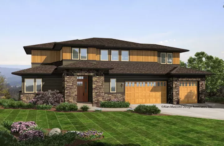 Contemporary house plans 74-743 - front exterior, 3,916 sq ft, 5 bed, 4 bath house plans | Monster House Plans