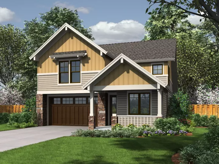 Craftsman house plans 74-745 - front exterior, 1,989 sq ft, 4 bed, 3 bath house plans | Monster House Plans