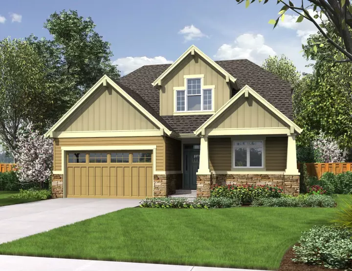 Craftsman house plans 74-765 - front exterior, 1,966 sq ft, 4 bed, 2 bath house plans | Monster House Plans