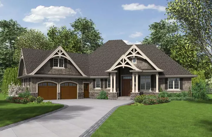 Craftsman house plans 74-768 - front exterior, 2,233 sq ft, 3 bed, 2 bath house plans | Monster House Plans