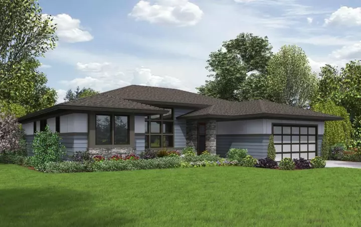 Contemporary house plans 74-772 - front exterior, 2,136 sq ft, 3 bed, 2 bath house plans | Monster House Plans