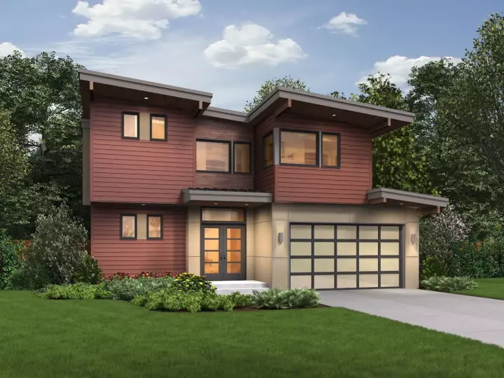 Contemporary house plans 74-786 - front exterior, 3,026 sq ft, 4 bed, 3 bath house plans | Monster House Plans