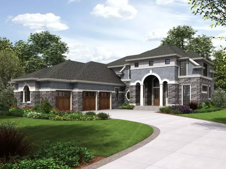 Coastal house plans 74-792 - front exterior, 4,455 sq ft, 4 bed, 4 bath house plans | Monster House Plans