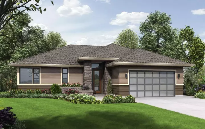 Contemporary house plans 74-806 - front exterior, 1,759 sq ft, 3 bed, 2 bath house plans | Monster House Plans