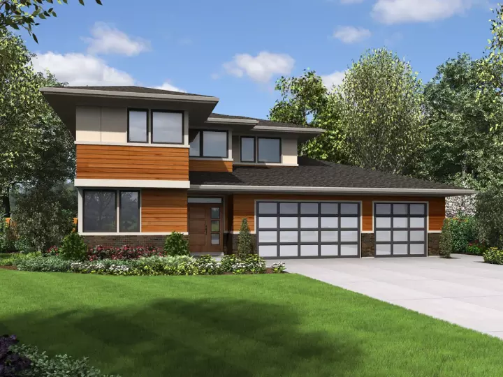 Contemporary house plans 74-817 - front exterior, 2,573 sq ft, 4 bed, 3 bath house plans | Monster House Plans