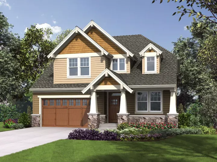 Craftsman house plans 74-847 - front exterior, 3,800 sq ft, 5 bed, 3 bath house plans | Monster House Plans