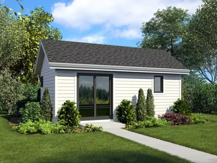 Traditional house plans 74-878 - front exterior, 276 sq ft, 0 bed, 1 bath house plans | Monster House Plans