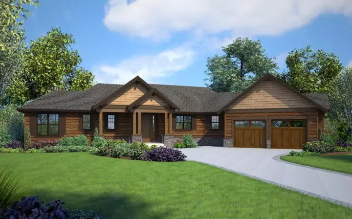 Craftsman house plans 74-884 - front exterior, 2,946 sq ft, 4 bed, 3 bath house plans | Monster House Plans