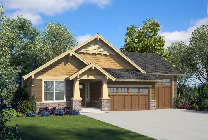 Craftsman house plans 74-891 - front exterior, 1,834 sq ft, 3 bed, 2 bath house plans | Monster House Plans