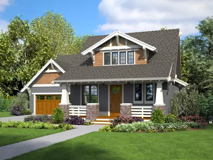 Craftsman house plans 74-894 - front exterior, 2,337 sq ft, 4 bed, 3 bath house plans | Monster House Plans
