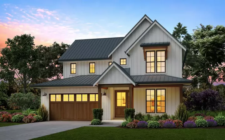Modern Farmhouse house plans 74-904 - front exterior, 2,448 sq ft, 3 bed, 2 bath house plans | Monster House Plans