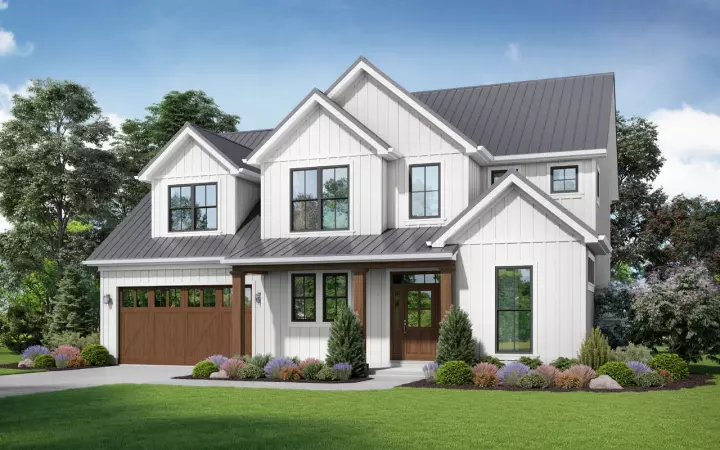 Modern Farmhouse house plans 74-905 - front exterior, 2,618 sq ft, 4 bed, 2 bath house plans | Monster House Plans