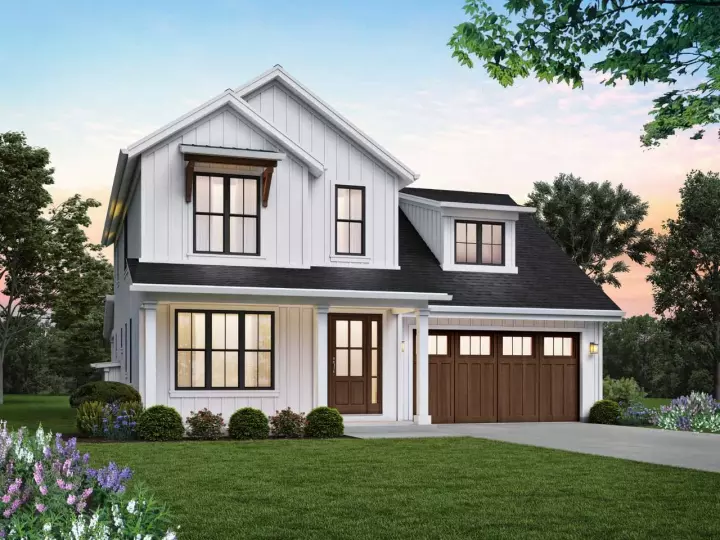 Modern Farmhouse house plans 74-919 - front exterior, 2,055 sq ft, 4 bed, 3 bath house plans | Monster House Plans