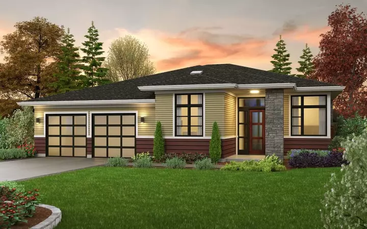Contemporary house plans 74-941 - front exterior, 2,179 sq ft, 4 bed, 2 bath house plans | Monster House Plans