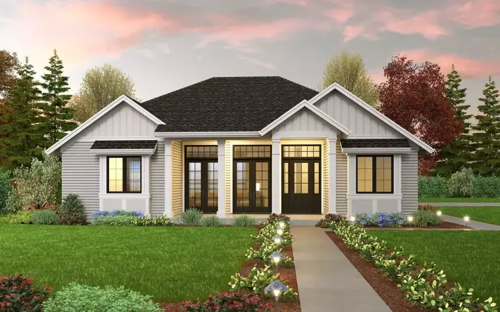 Traditional house plans 74-944 - front exterior, 1,900 sq ft, 3 bed, 2 bath house plans | Monster House Plans