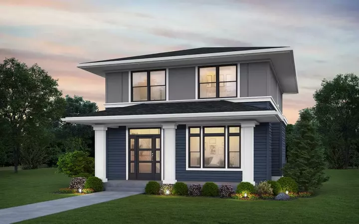 Contemporary house plans 74-949 - front exterior, 1,619 sq ft, 3 bed, 2 bath house plans | Monster House Plans