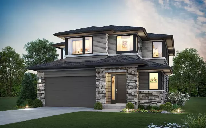 Contemporary house plans 74-950 - front exterior, 2,175 sq ft, 4 bed, 2 bath house plans | Monster House Plans