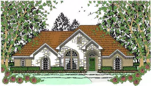 Traditional house plans 75-101 - front exterior, 2,102 sq ft, 3 bed, 2 bath house plans | Monster House Plans