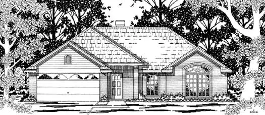 Traditional house plans 75-116 - front exterior, 1,208 sq ft, 3 bed, 2 bath house plans | Monster House Plans