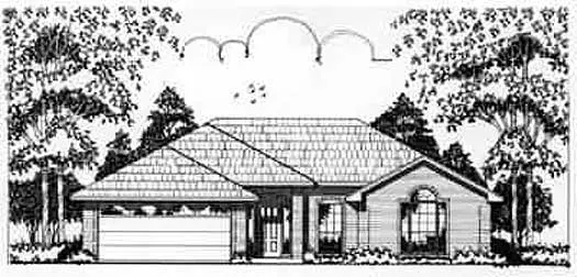 Traditional house plans 75-120 - front exterior, 1,269 sq ft, 3 bed, 2 bath house plans | Monster House Plans