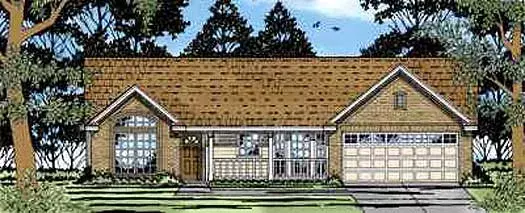 Country house plans 75-121 - front exterior, 1,271 sq ft, 3 bed, 2 bath house plans | Monster House Plans