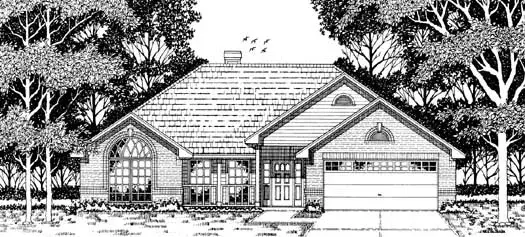 Traditional house plans 75-138 - front exterior, 1,299 sq ft, 3 bed, 2 bath house plans | Monster House Plans