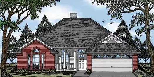 Traditional house plans 75-145 - front exterior, 1,315 sq ft, 3 bed, 2 bath house plans | Monster House Plans