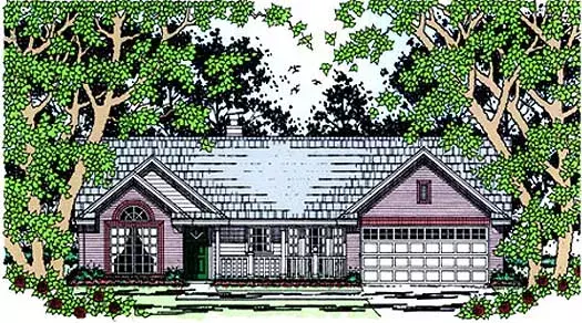 Traditional house plans 75-151 - front exterior, 1,340 sq ft, 3 bed, 2 bath house plans | Monster House Plans