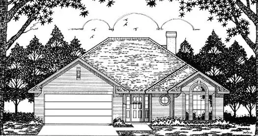 Traditional house plans 75-161 - front exterior, 1,377 sq ft, 3 bed, 2 bath house plans | Monster House Plans