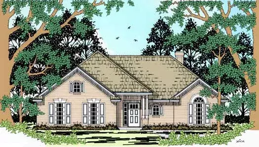 Traditional house plans 75-170 - front exterior, 1,417 sq ft, 3 bed, 2 bath house plans | Monster House Plans
