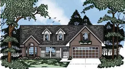 Country house plans 75-186 - front exterior, 1,478 sq ft, 3 bed, 2 bath house plans | Monster House Plans