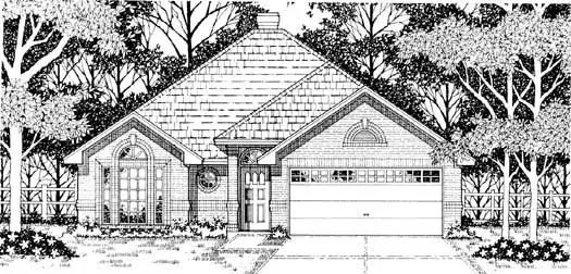 Traditional house plans 75-202 - front exterior, 1,504 sq ft, 3 bed, 2 bath house plans | Monster House Plans