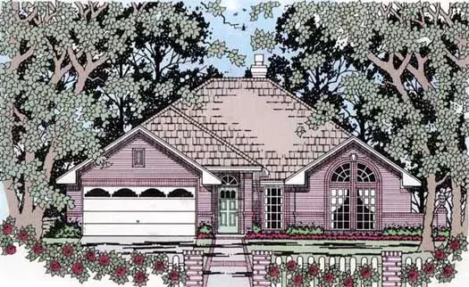 Traditional house plans 75-203 - front exterior, 1,507 sq ft, 3 bed, 2 bath house plans | Monster House Plans