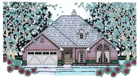 Traditional house plans 75-215 - front exterior, 1,551 sq ft, 3 bed, 2 bath house plans | Monster House Plans