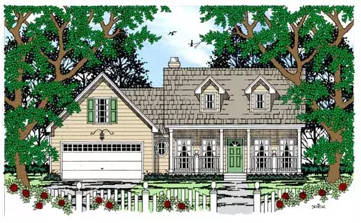 Country house plans 75-228 - front exterior, 1,573 sq ft, 3 bed, 2 bath house plans | Monster House Plans