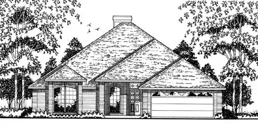 Traditional house plans 75-241 - front exterior, 1,604 sq ft, 4 bed, 2 bath house plans | Monster House Plans