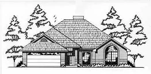 Traditional house plans 75-245 - front exterior, 1,610 sq ft, 3 bed, 2 bath house plans | Monster House Plans