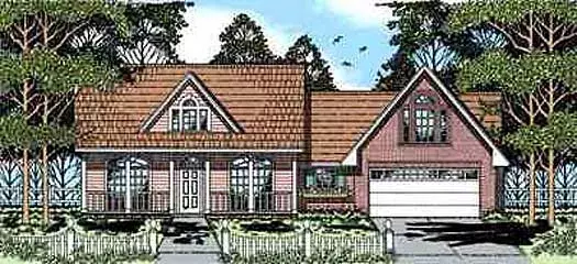 Country house plans 75-251 - front exterior, 1,624 sq ft, 3 bed, 2 bath house plans | Monster House Plans