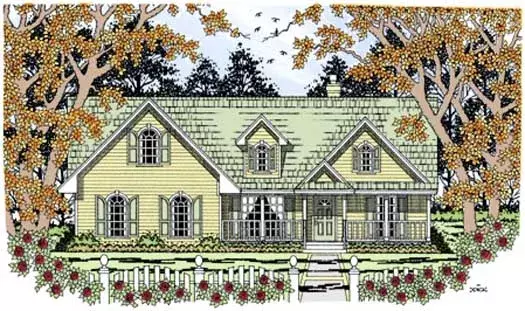 Country house plans 75-264 - front exterior, 1,648 sq ft, 3 bed, 2 bath house plans | Monster House Plans