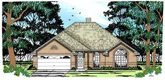 Traditional house plans 75-269 - front exterior, 1,665 sq ft, 3 bed, 2 bath house plans | Monster House Plans