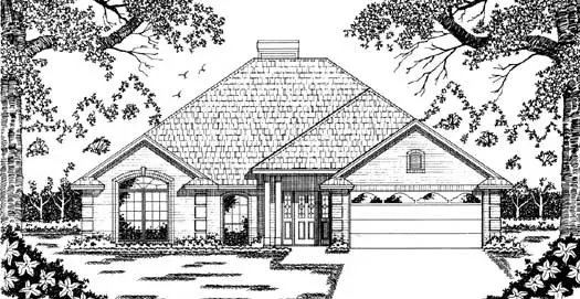 Traditional house plans 75-276 - front exterior, 1,675 sq ft, 3 bed, 2 bath house plans | Monster House Plans