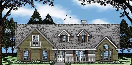 Country house plans 75-283 - front exterior, 1,691 sq ft, 3 bed, 2 bath house plans | Monster House Plans
