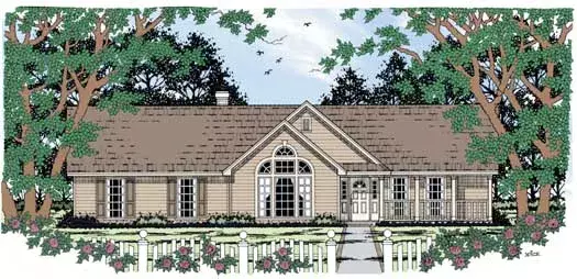Country house plans 75-287 - front exterior, 1,693 sq ft, 3 bed, 2 bath house plans | Monster House Plans