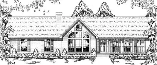 Country house plans 75-288 - front exterior, 1,693 sq ft, 3 bed, 2 bath house plans | Monster House Plans